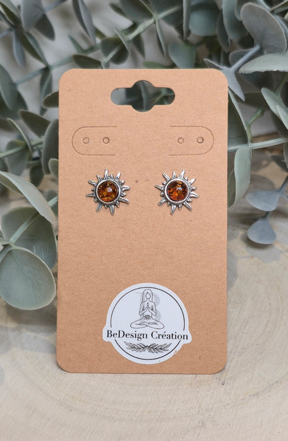 Boucles d’oreilles Soleil Ambre Baltique