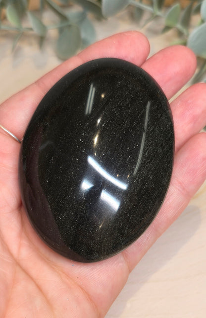 Pierre de paume Obsidienne argentée du Mexique