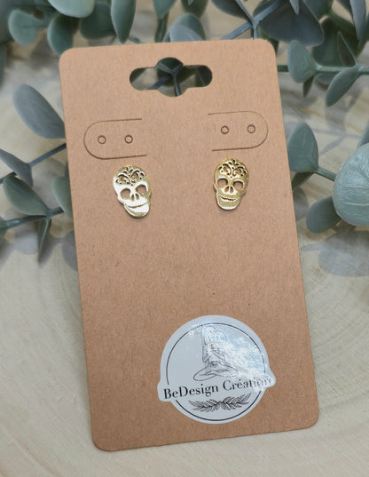Boucles d’oreilles Crâne gold