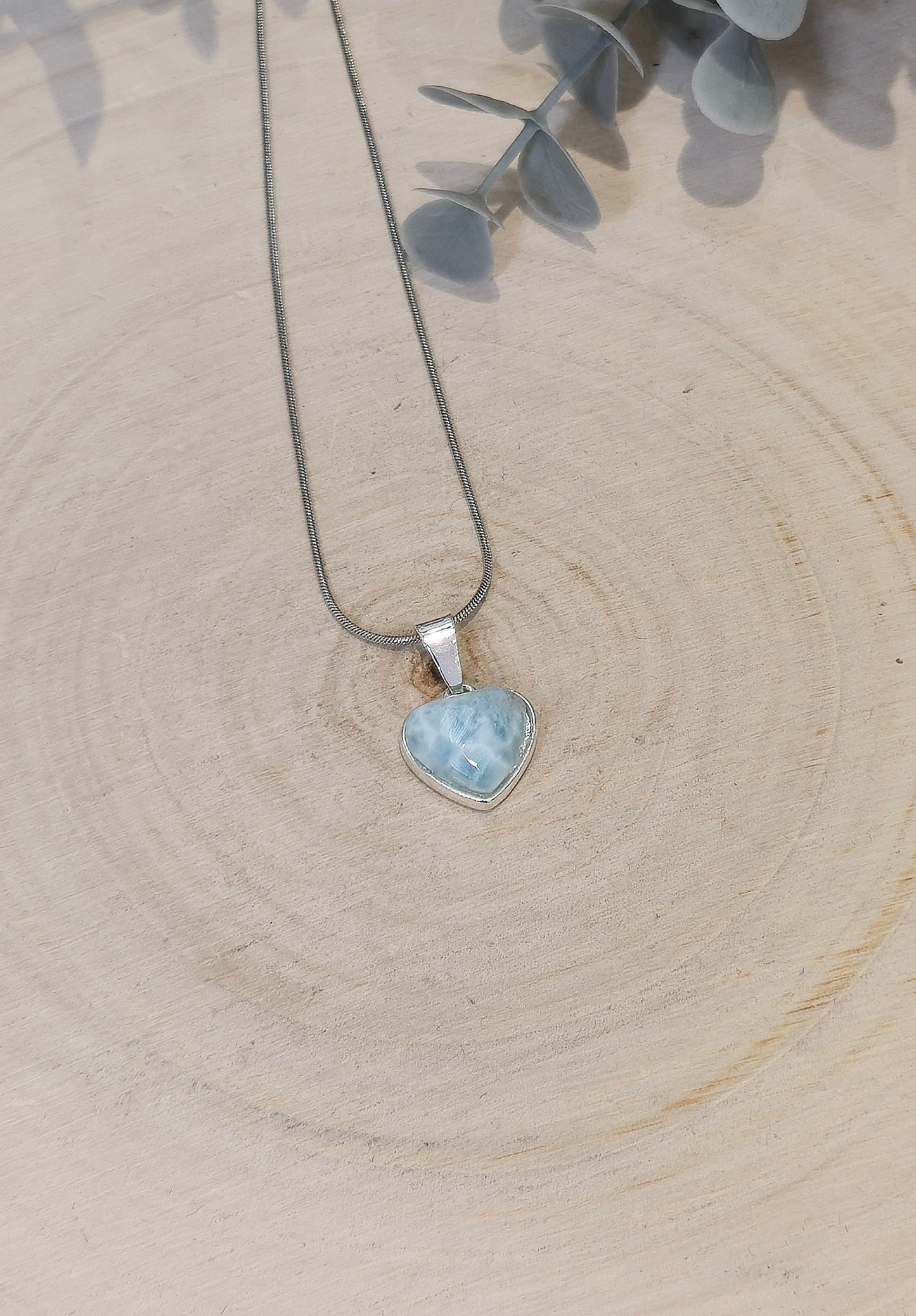 Collier Larimar en coeur