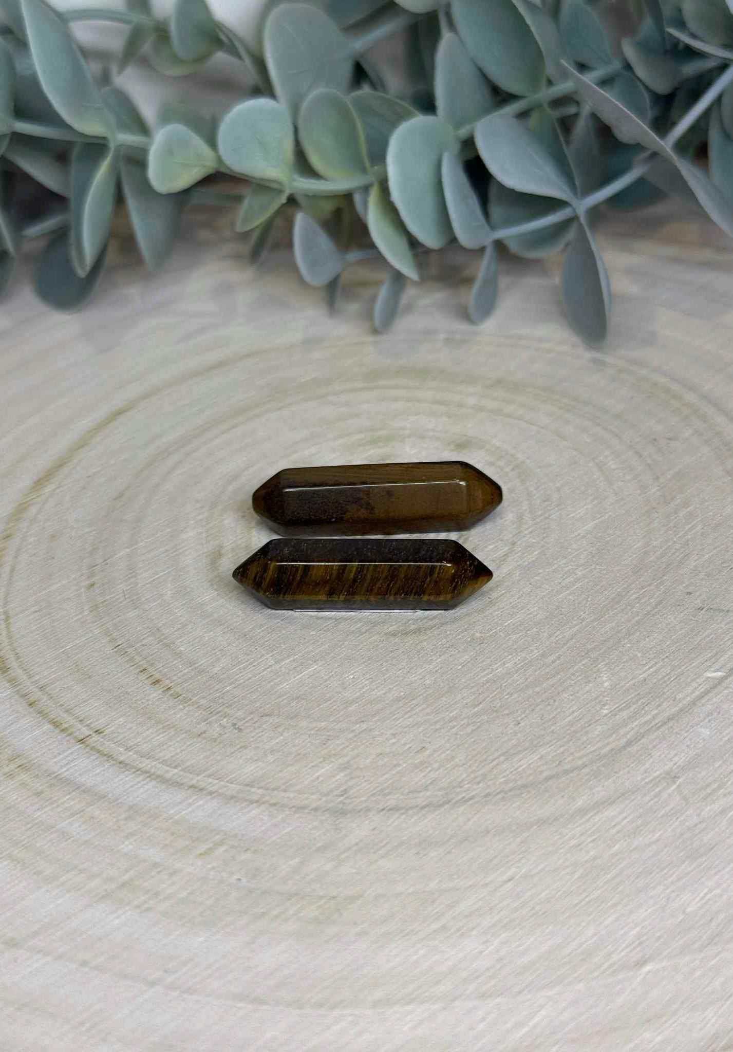 Mini Double Pointe en Oeil de tigre