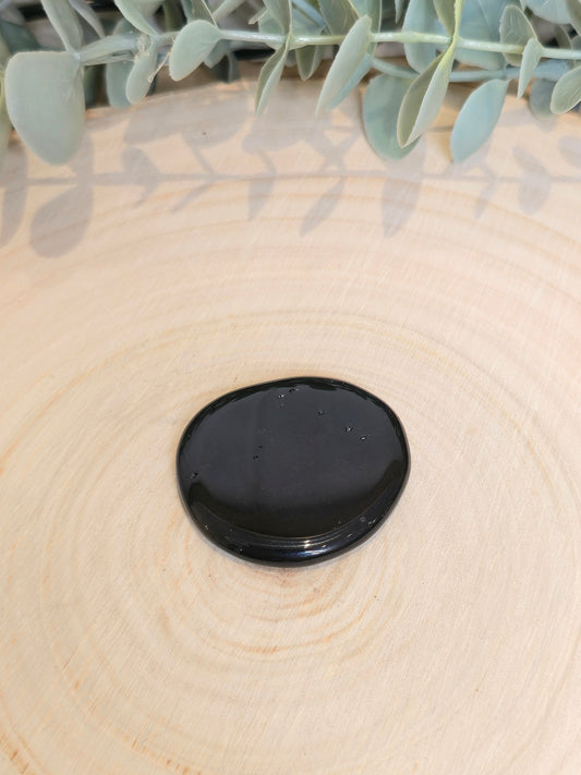 Pierre de paume mince Agate noire