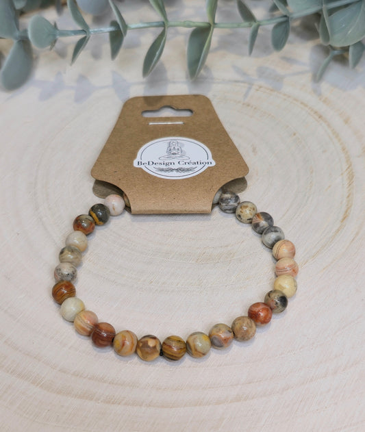 Bracelet Agate crazy lace (fou) 6mm