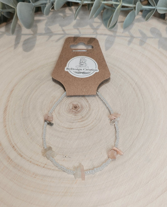 Bracelet avec pierres - Pierre de lune mixte chips
