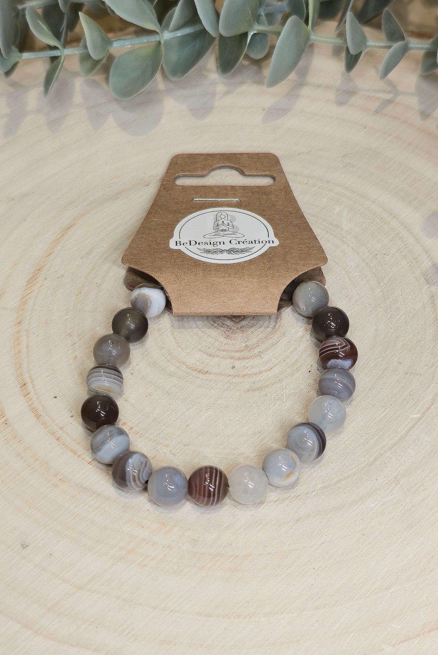 Bracelet Agate Botswana 8mm