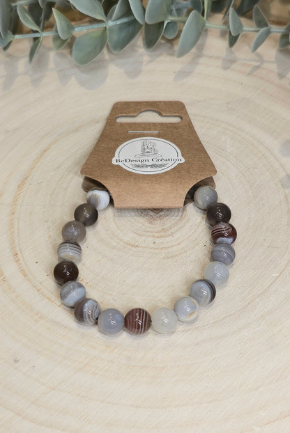 Bracelet Agate Botswana 8mm