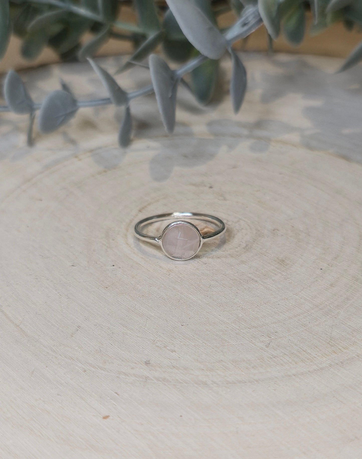 Bague grand rond Quartz rose