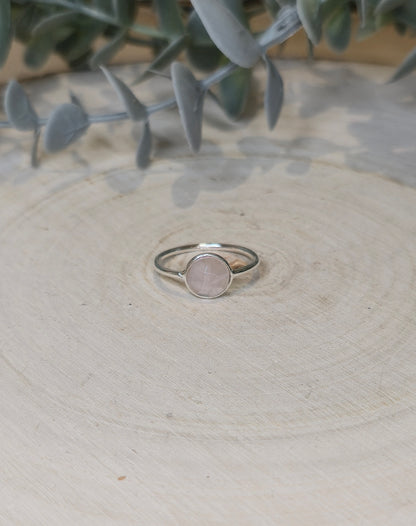 Bague grand rond Quartz rose