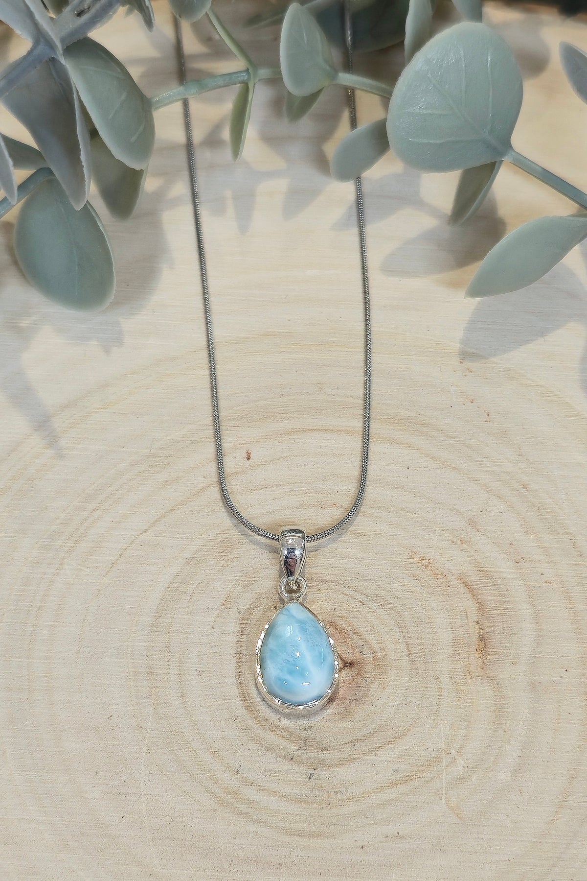 Collier Larimar en goutte