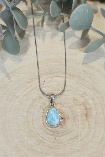 Collier Larimar en goutte