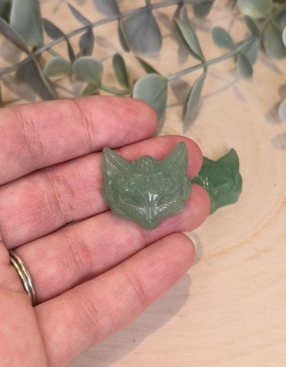 Masque de Renard en Aventurine verte