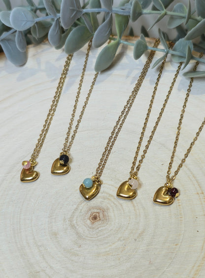 Collier Coeur bombé gold