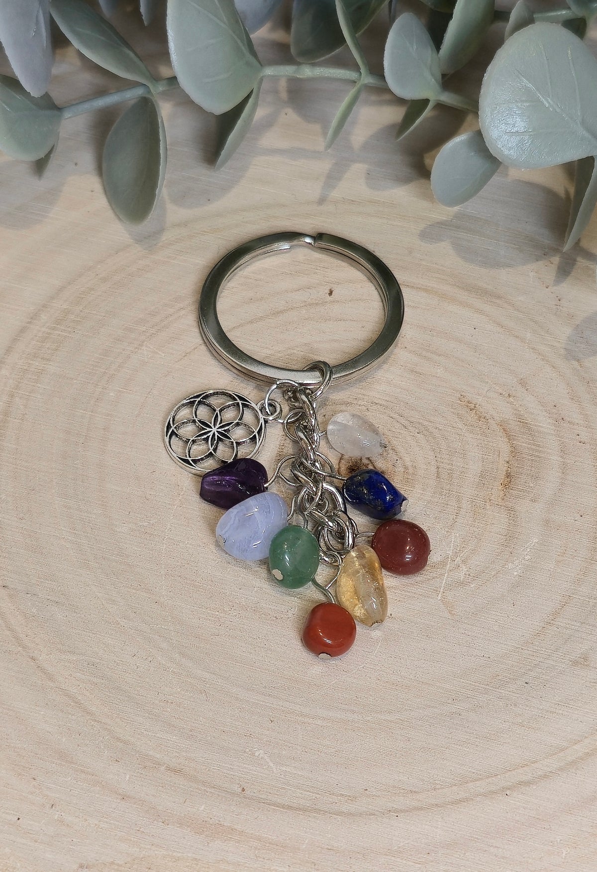 Porte-clé Graine de vie et Chakras