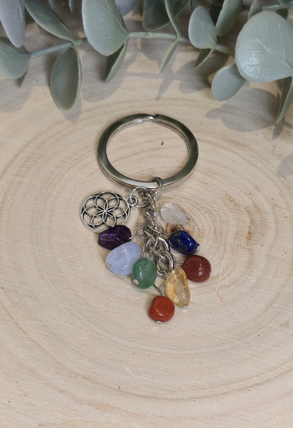 Porte-clé Graine de vie et Chakras