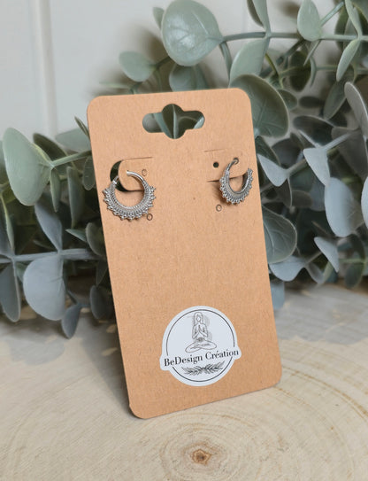 Boucles d’oreilles anneau Demi-Mandala vintage 8mm