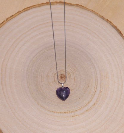 Collier en coeur en Améthyste