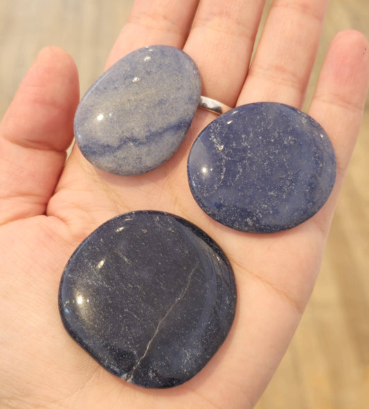 Pierre de paume mince Aventurine bleue