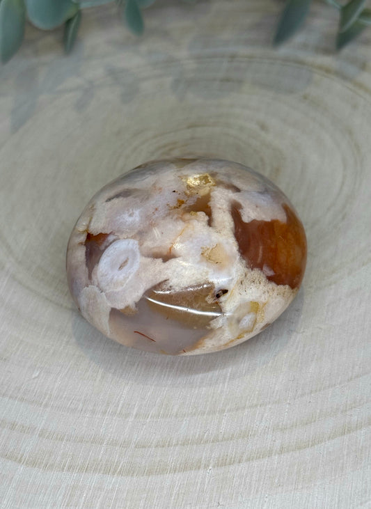 Pierre de paume en Agate fleur
