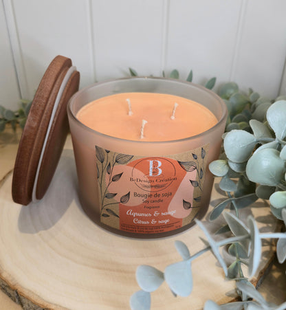 Bougie de soja - Agrumes & sauge