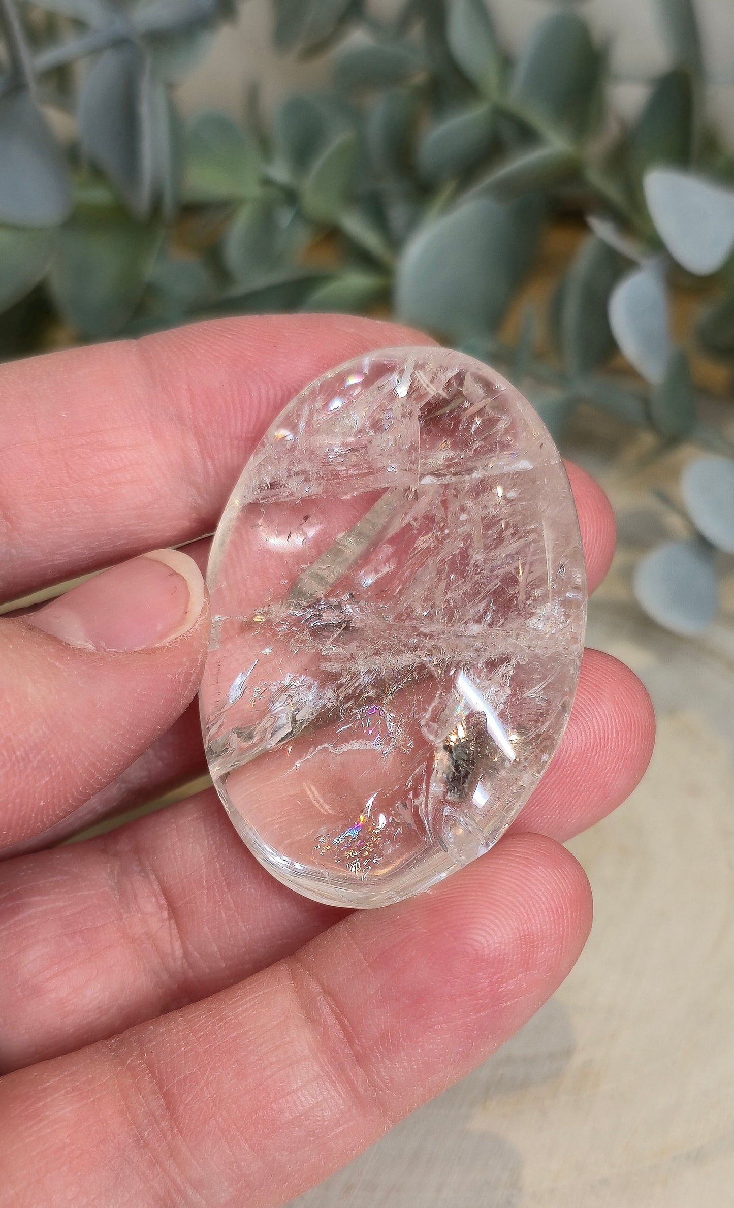 Pierre de paume en Quartz clair (extra clair)