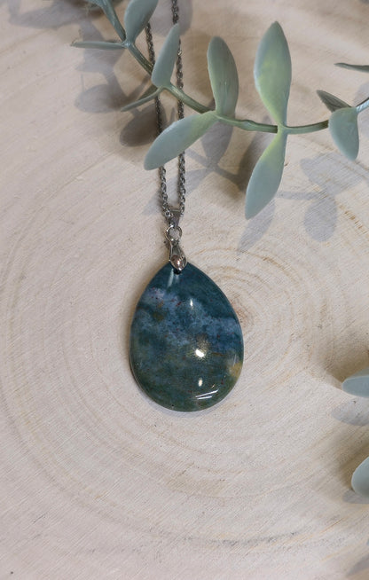 Collier en Jaspe Fantaisie goutte