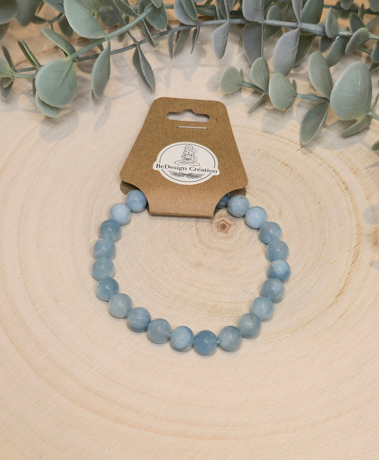 Bracelet Aigue-marine (Aquamarine) 8mm