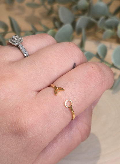 Bague Lune/Soleil gold ajustable