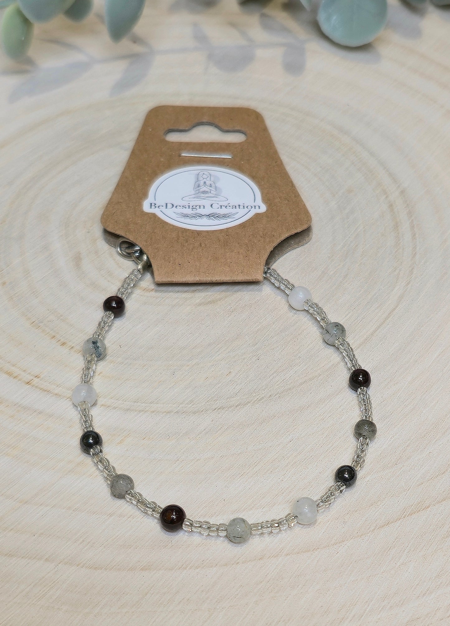Bracelet avec pierres - Mix Grenat