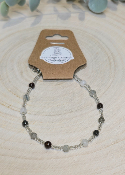 Bracelet avec pierres - Mix Grenat