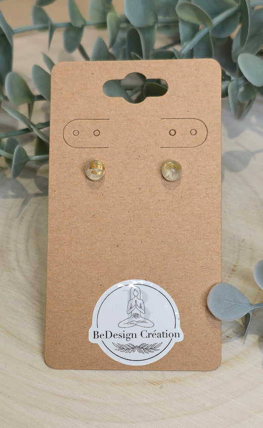 Boucles d’oreilles Quartz rutilé