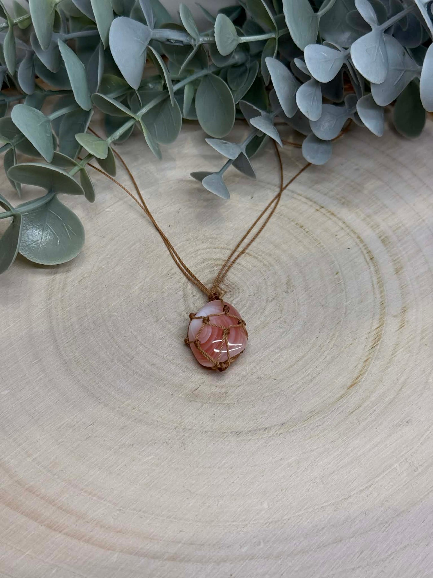 Collier porte-pierre en macramé BeDesign Création