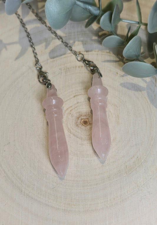 Pendule Égyptien en Quartz rose