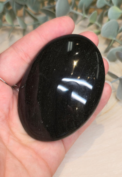 Pierre de paume Obsidienne argentée du Mexique
