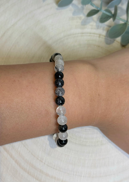 Bracelet Quartz Tourmaline 6mm