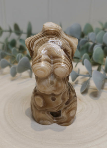 Femme Agate fleur ambrée