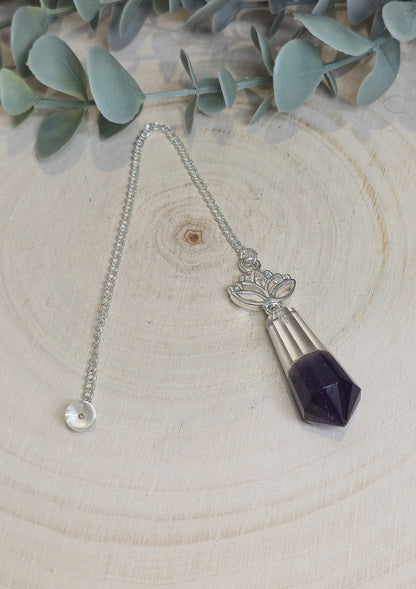 Pendule en Quartz clair et Améthyste