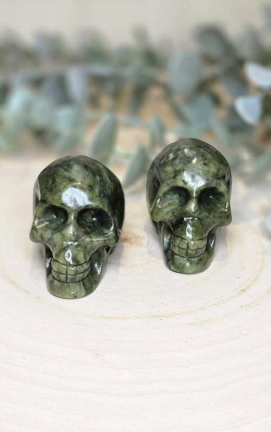 Crâne en Jade vert