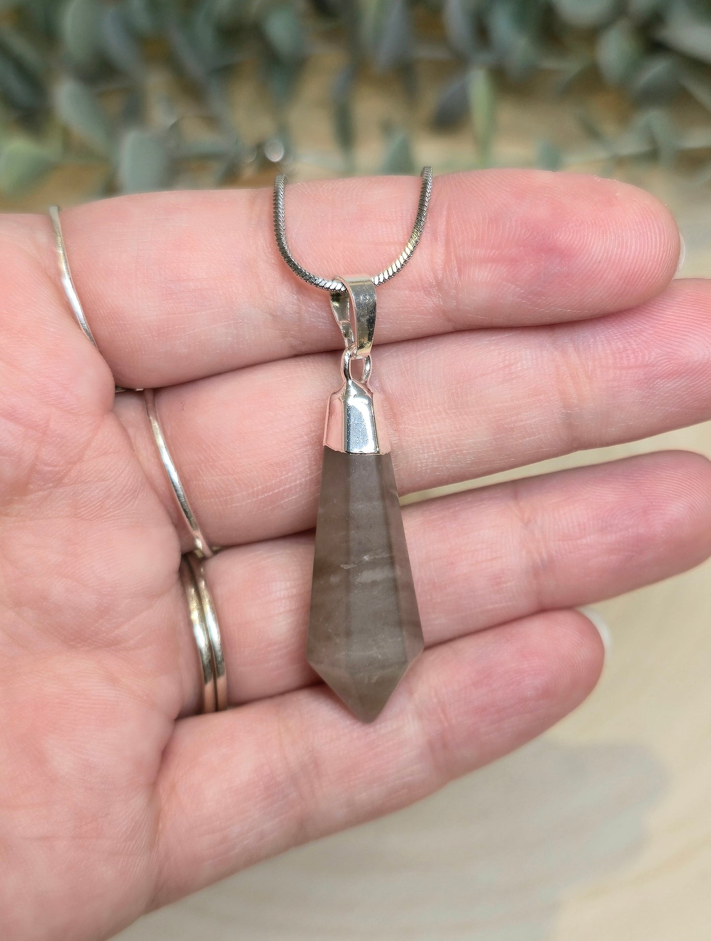 Collier Quartz fumé en pointe