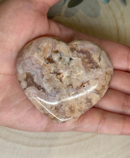 Coeur en Agate Fleur