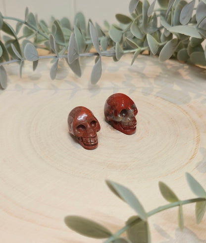 Mini Crâne en Jaspe rouge