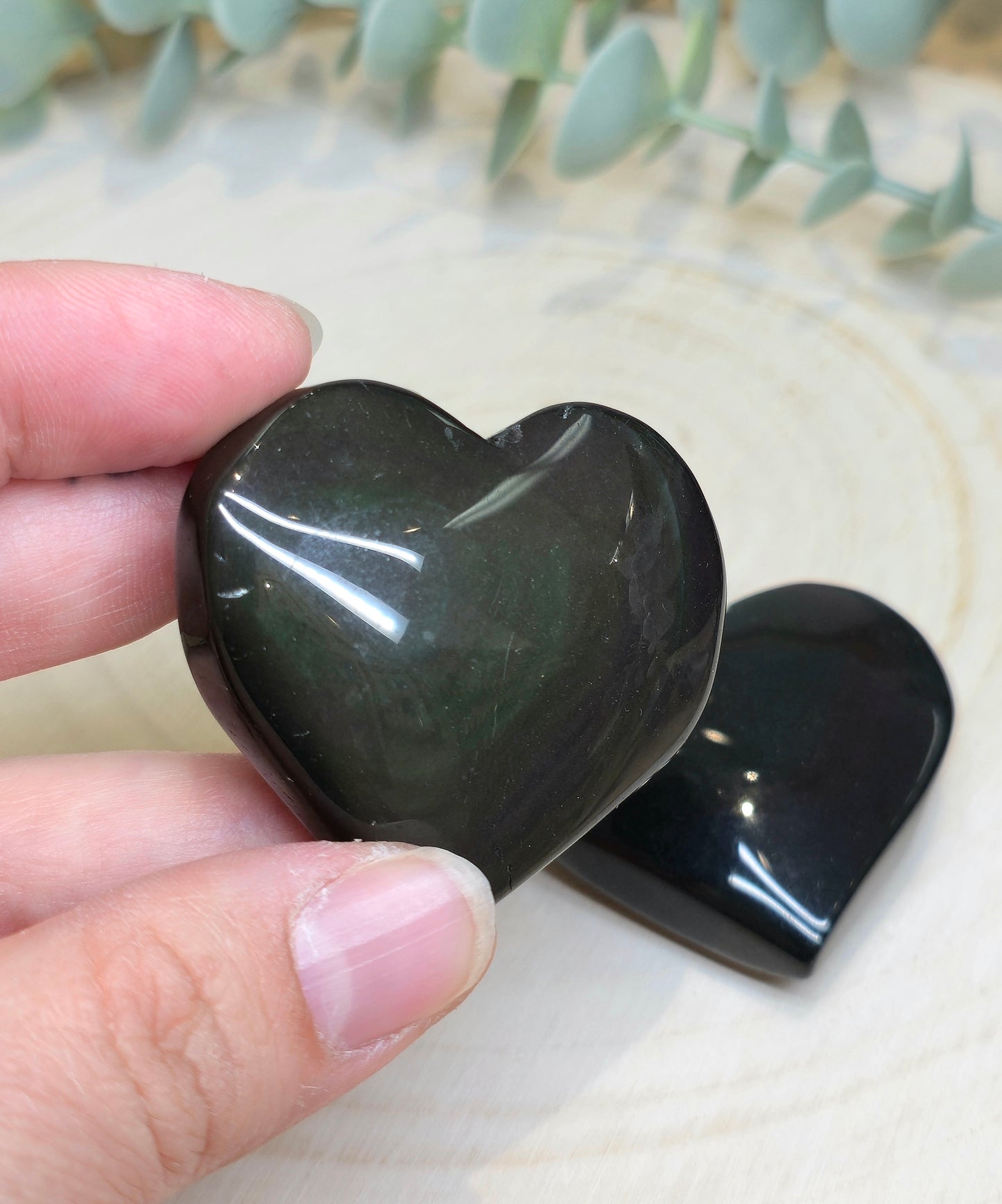 Coeur en Obsidienne Arc-en-ciel