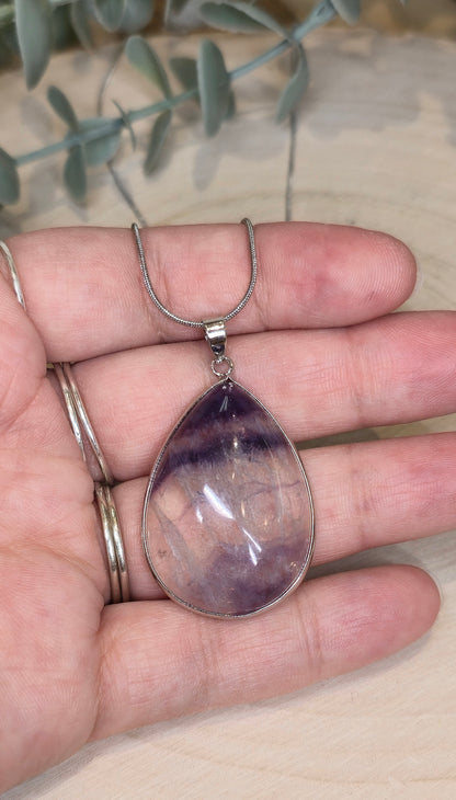Collier en goutte en Fluorite