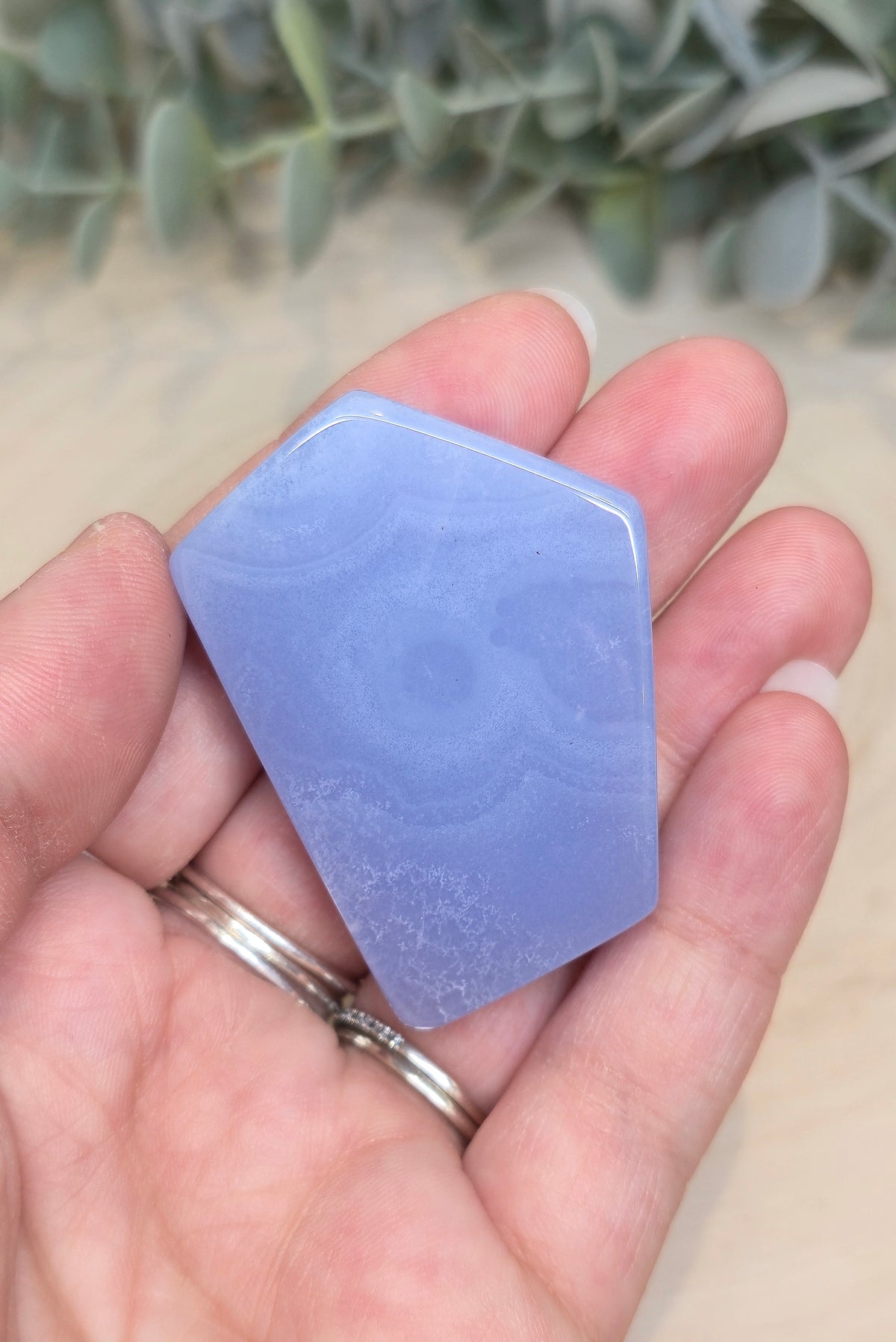 Tranche d’Agate dentelle bleue