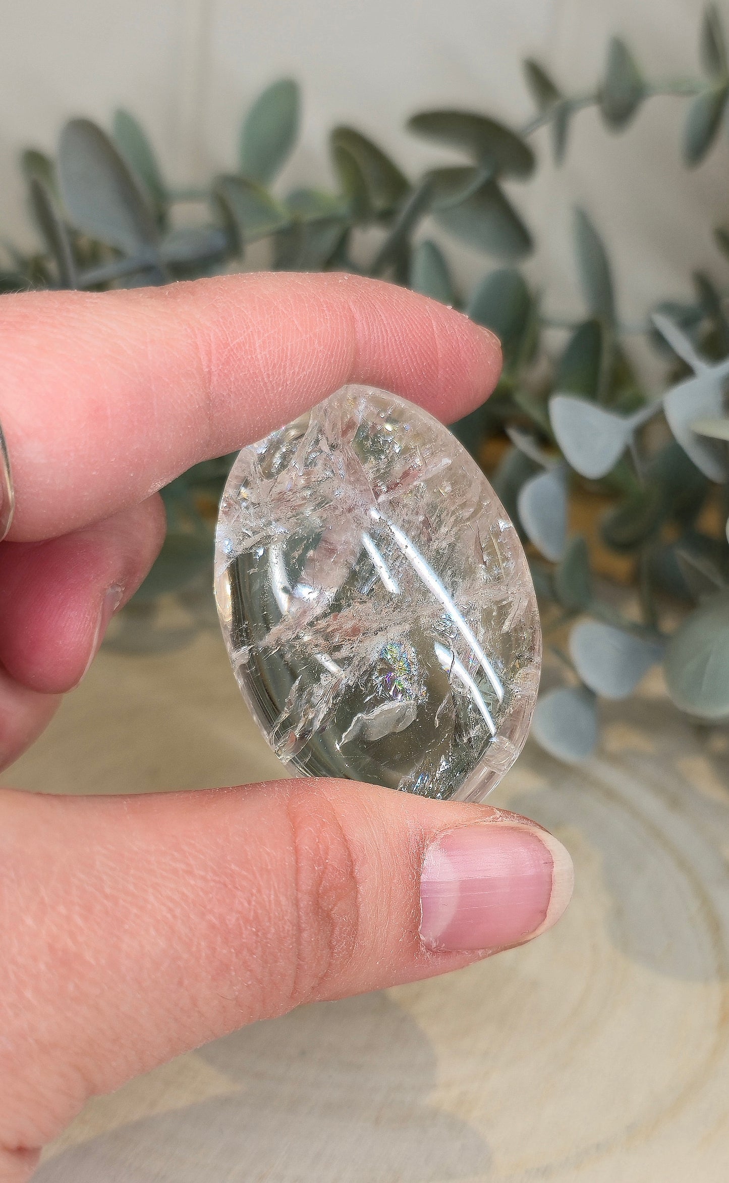 Pierre de paume en Quartz clair (extra clair)