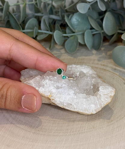 Bague double Onyx verte