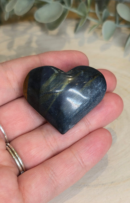Coeur en Oeil de tigre bleu