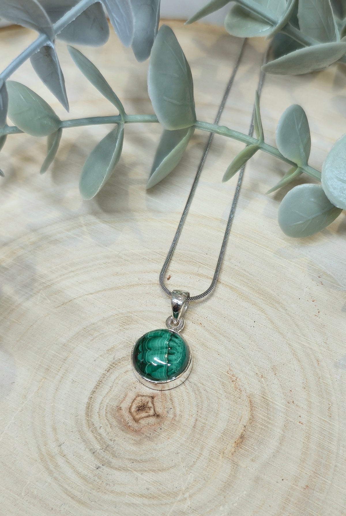 Collier Malachite rond