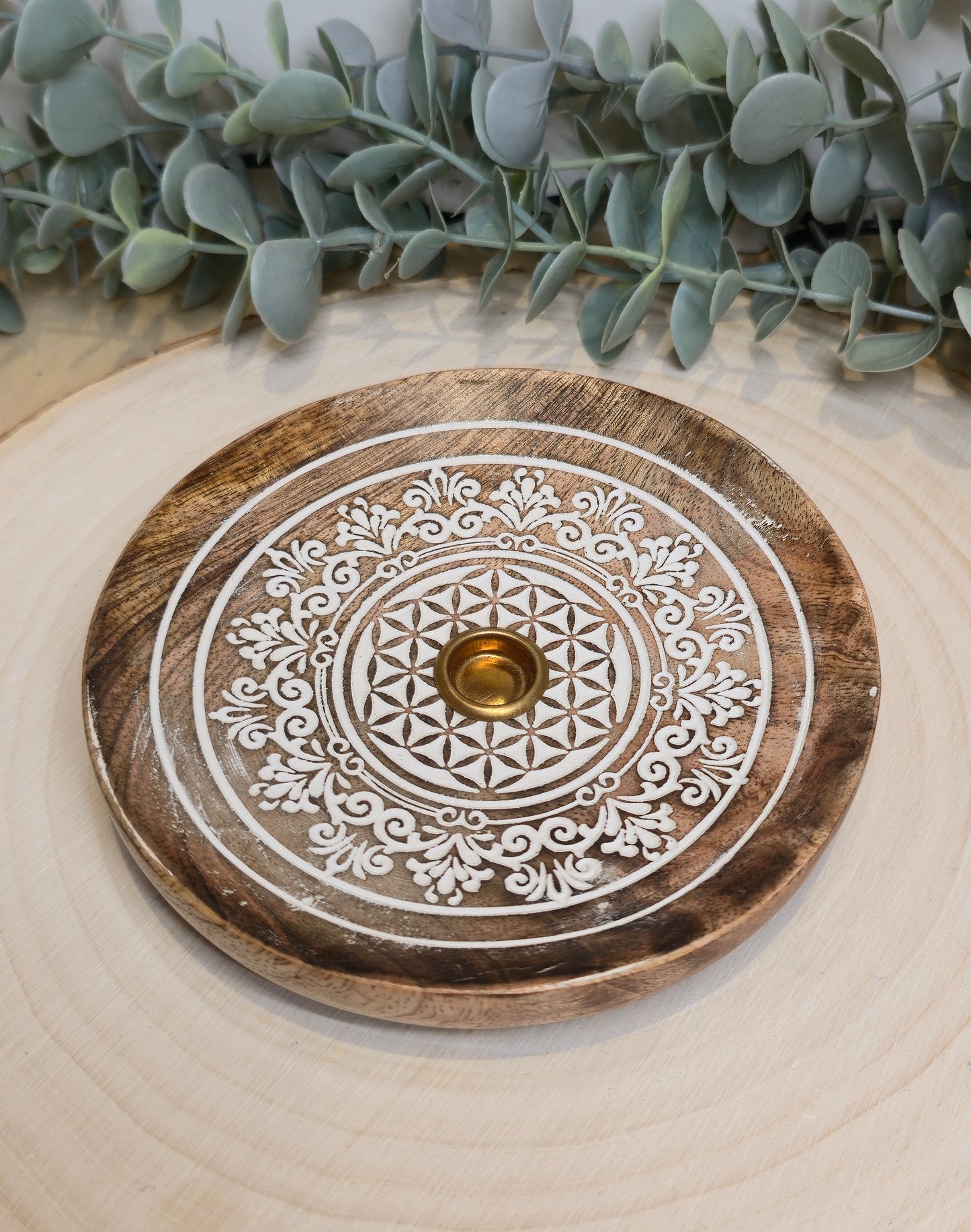Encensoir Mandala Fleur de vie pour cône en bois
