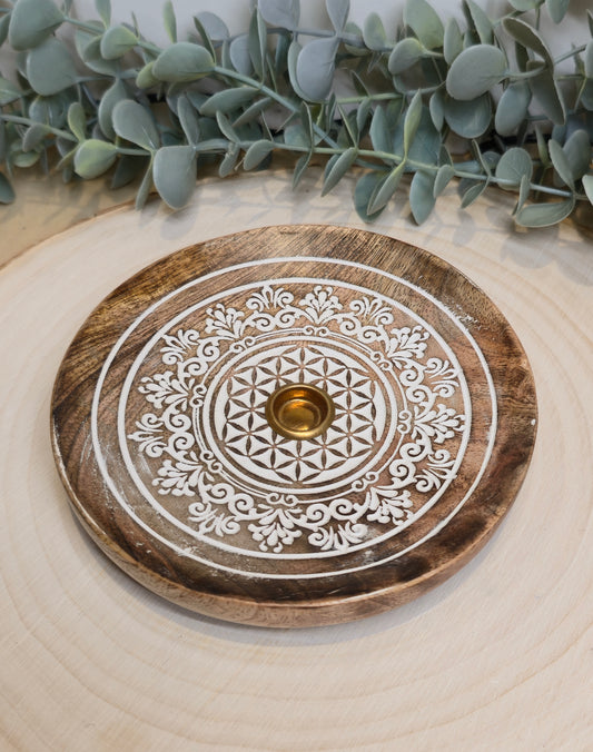 Encensoir Mandala Fleur de vie pour cône en bois