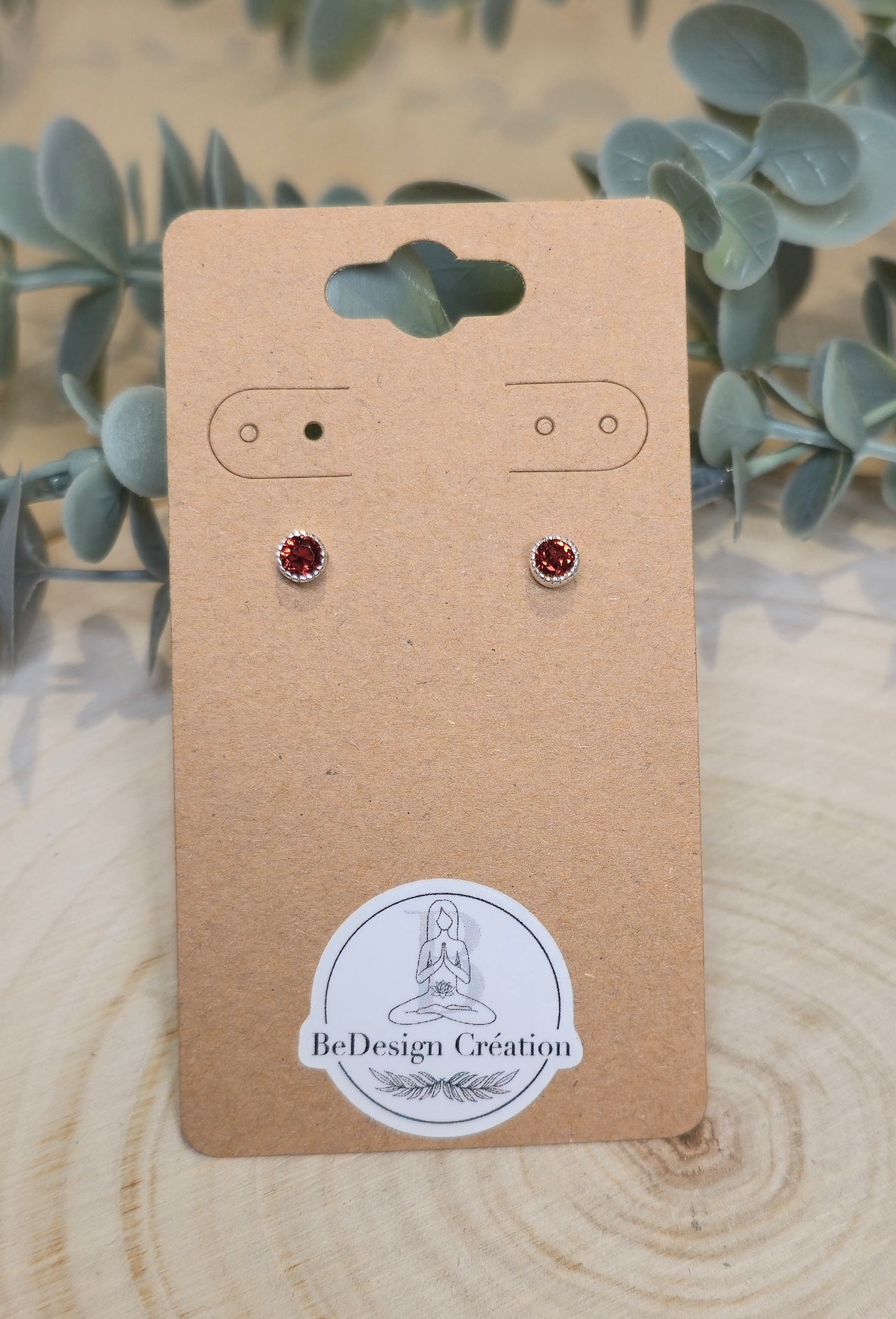 Boucles d'oreilles Grenat